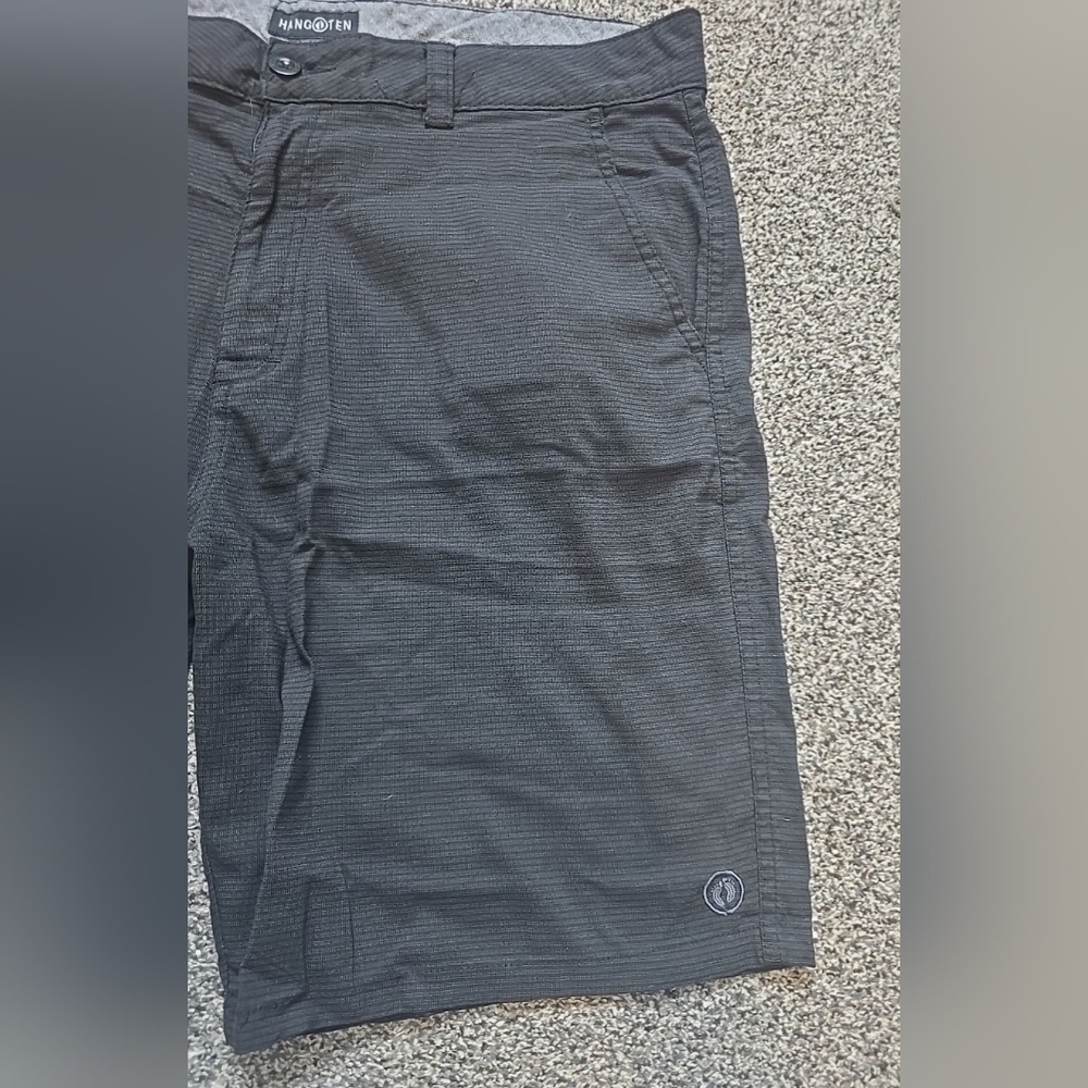 Hang Ten Chino shorts lightweight hybrid walkshorts Mens 38 Black - Picture 2 of 11